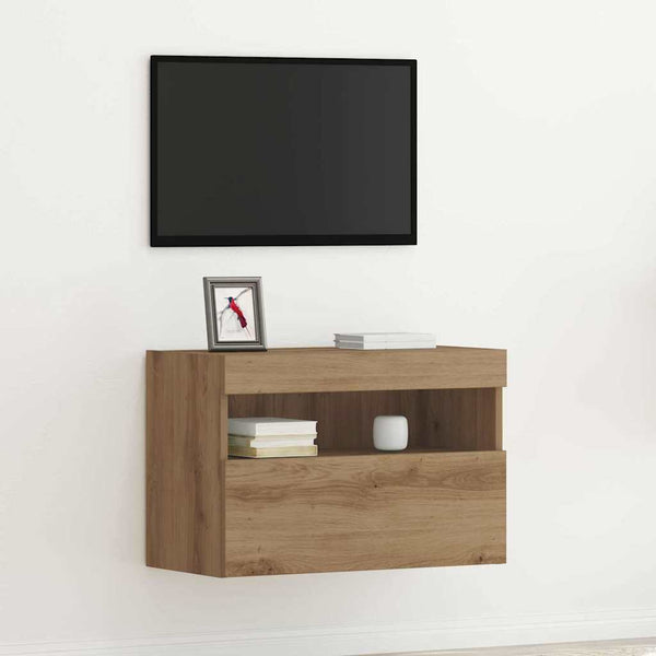 Tv-Seinäkaapit Led-Valoilla 2 Kpl 60X30X40 Cm