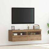 Tv-Seinäkaapit Led-Valoilla 2 Kpl 60X30X40 Cm
