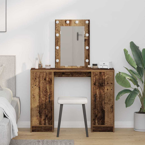 Meikkipöytä Ruskea 102 X 33 X 135 Cm Tekninen Puu