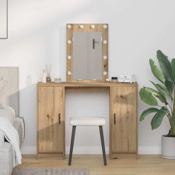 Meikkipöytä Ruskea 102 X 33 X 135 Cm Tekninen Puu