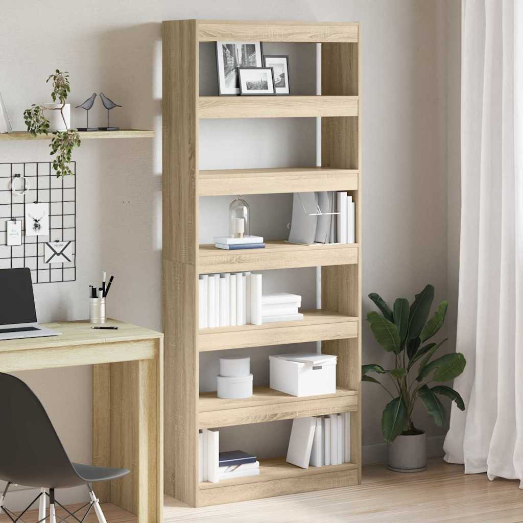 Kirjahylly 6 Tasoa 80 X 30 X 198 Cm Tekninen Puu .