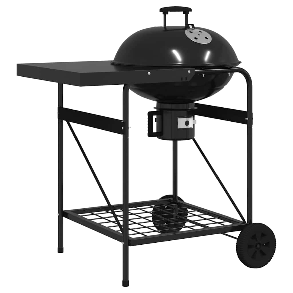 Ulkoilma Grilli Pyörällä Musta 91 X 71 X 107 Cm Metalli