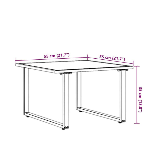 Sohvapöytä Musta Ja Ruskea 55 X 55 X 35 Cm Jauhemaalattu Teräs