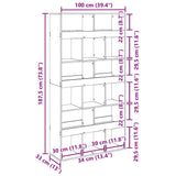 Kirjahylly 15 Tasoa 100 X 33 X 93.75 Cm Tekninen Puu