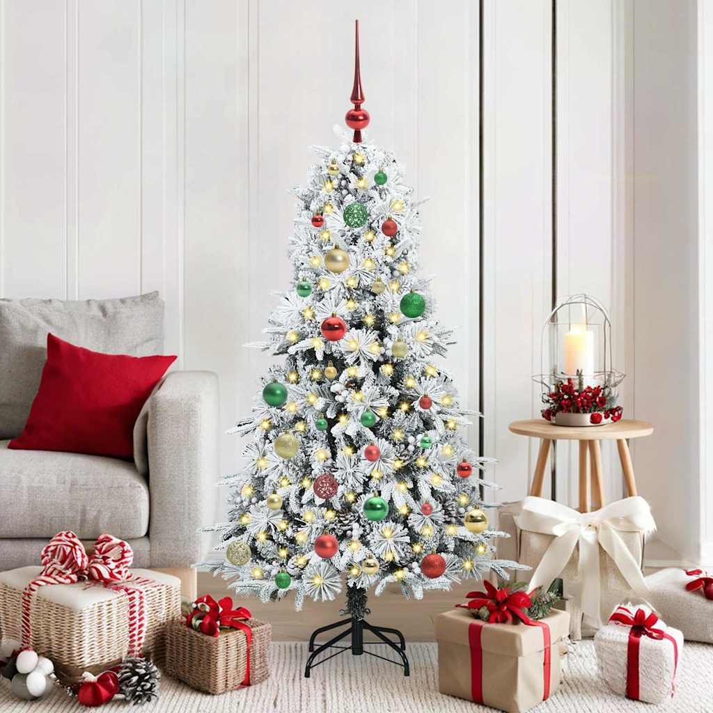 Salkomallinen Tekoinen Joulukuusi Valkoinen Pe Ja Pvc