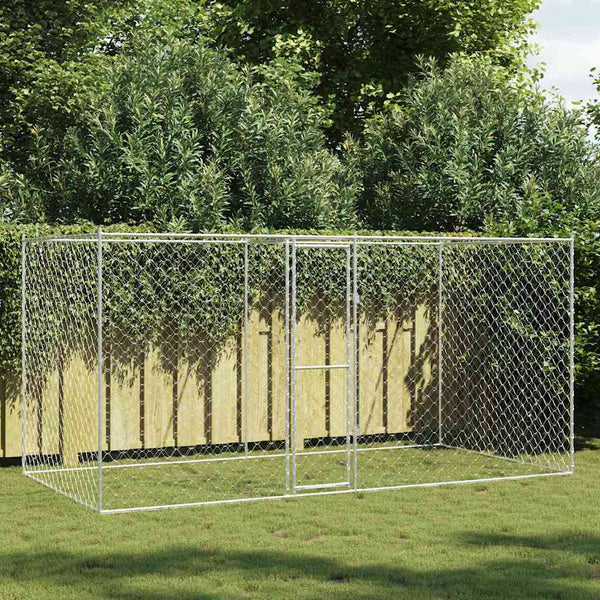 Koiranhäkki Ovilla Harmaa 12X2X1,5 M Galvanoitu Teräs