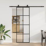Liukuovi Laitteistosarjalla Musta 102,5X205 Cm Karkaistu Lasi