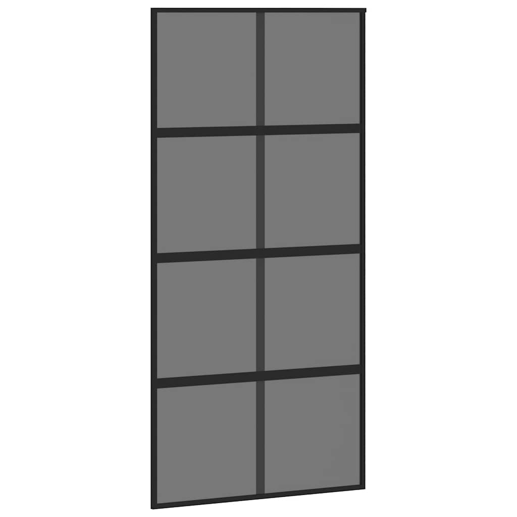 Liukuovi Laitteistosarjalla Musta 102,5X205 Cm Karkaistu Lasi
