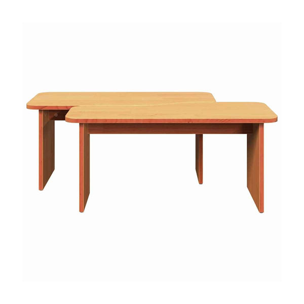 Sohvapöytä 2 Kpl Vaha Ruskea 100 X 69 X 35,5 Cm Täysi Mänty