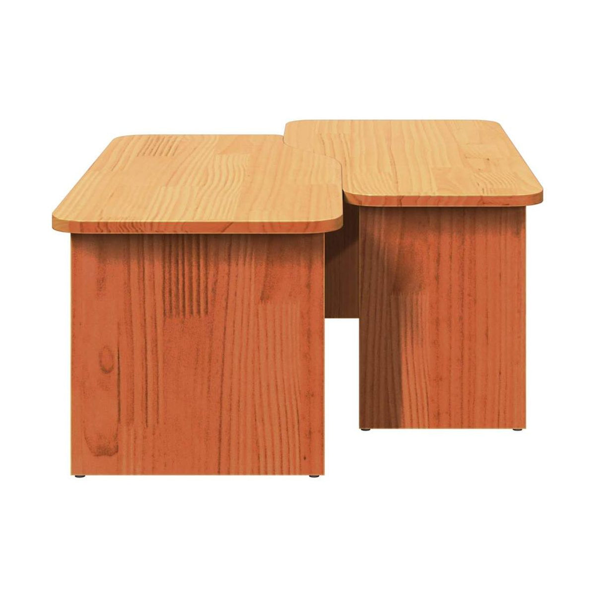 Sohvapöytä 2 Kpl Vaha Ruskea 100 X 69 X 35,5 Cm Täysi Mänty