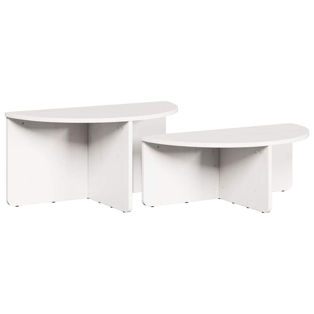 Sohvapöytä 2 Kpl 79 X 39,5 X 40 Cm Täysi Mänty