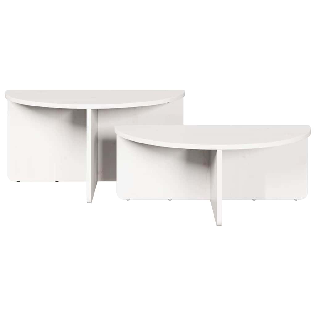 Sohvapöytä 2 Kpl 79 X 39,5 X 40 Cm Täysi Mänty