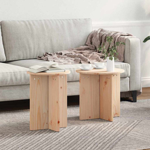 Sohvapöytä 2 Kpl Vaha Ruskea 41.5 X 41.5 X 46 Cm