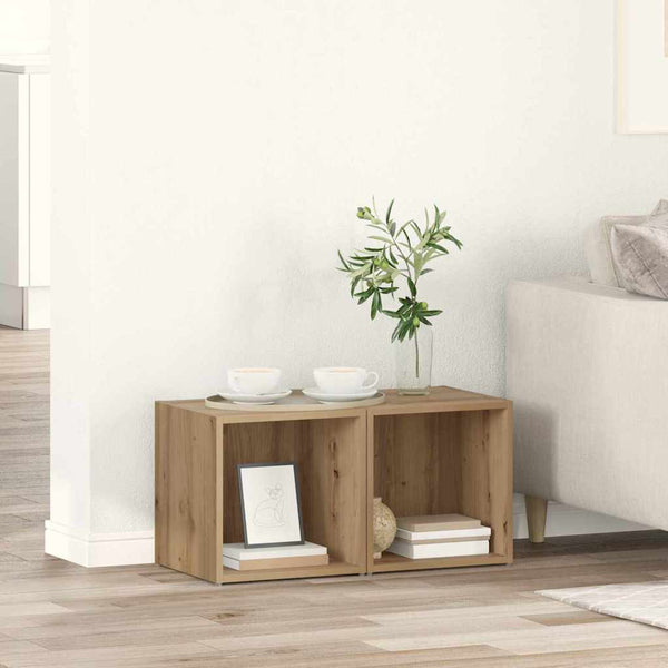 Tv-Tasosetti 2 Kpl Artisan Tammi Tekninen Puu