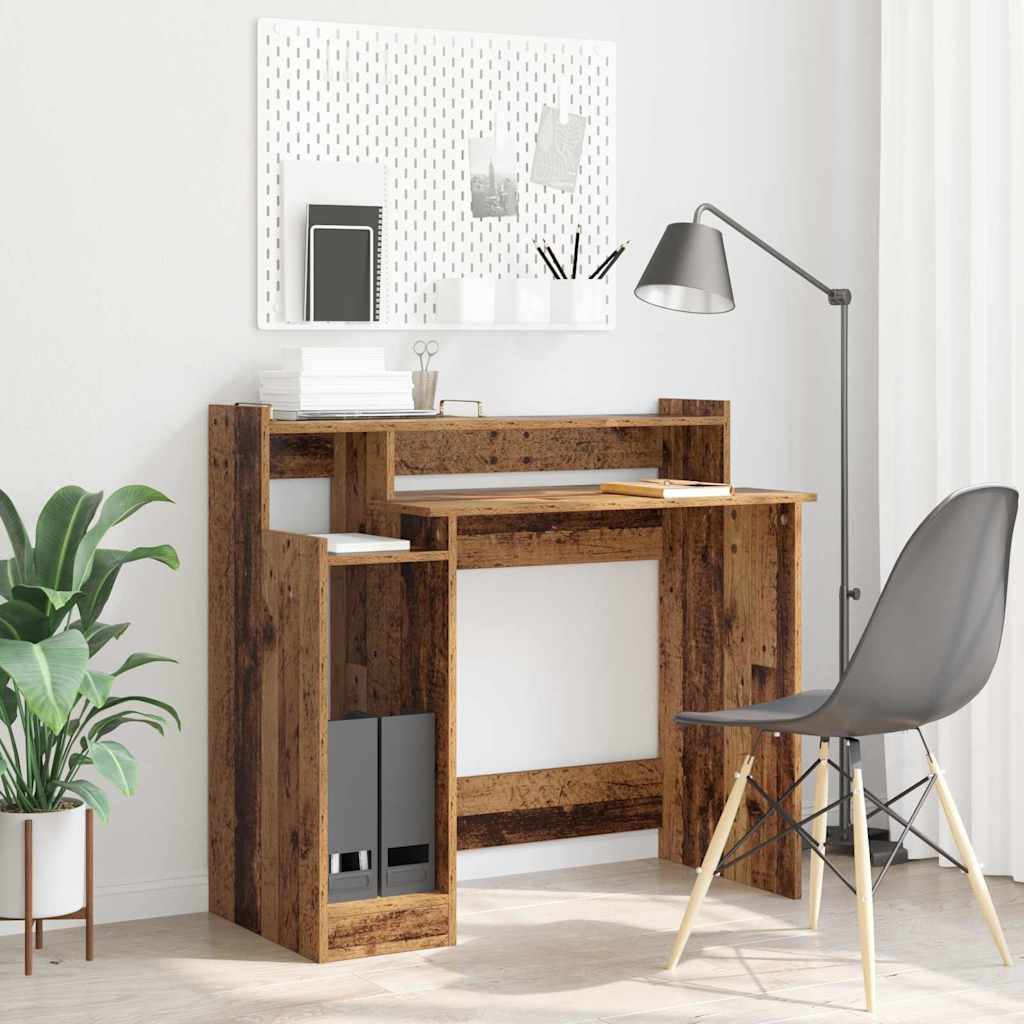 Työpöytä Led-Valoilla 97X45X90 Cm Tekninen Puu
