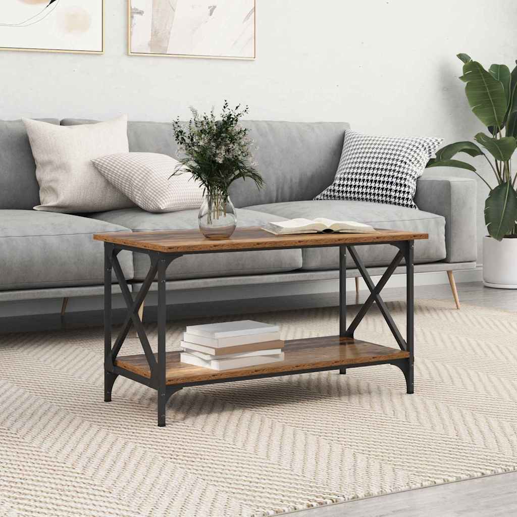 Sohvapöytä 100X50X45 Cm Tekninen Puu Ja Rauta