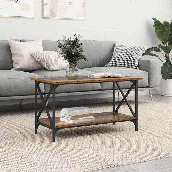 Sohvapöytä 100X50X45 Cm Tekninen Puu Ja Rauta