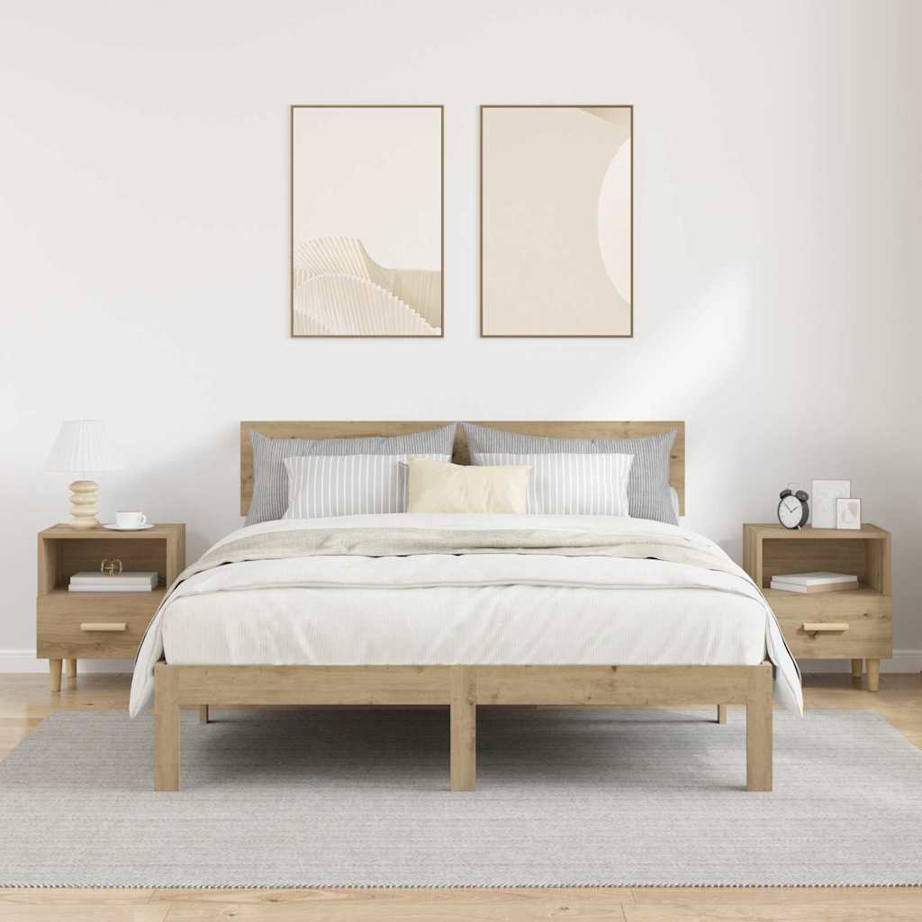 Yöpöytäkaappi 2 Kpl Artisan Tammi 40 X 35 X 47 Cm Tekninen Puu
