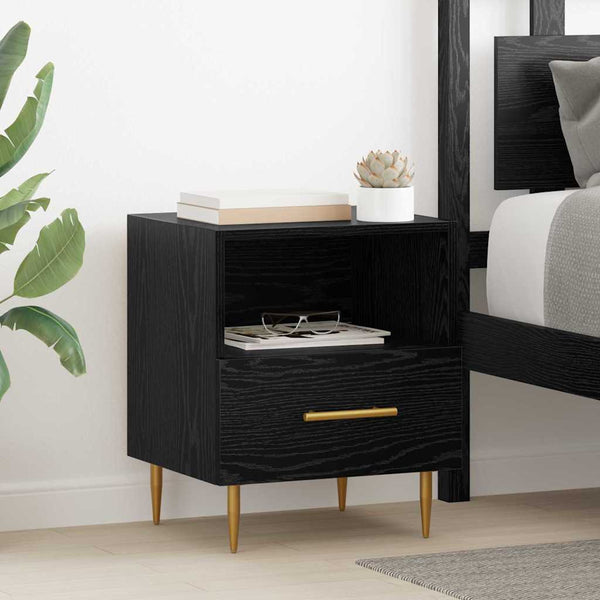 Yöpöytä Musta 40 X 35 X 47,5 Cm Tekninen Puu