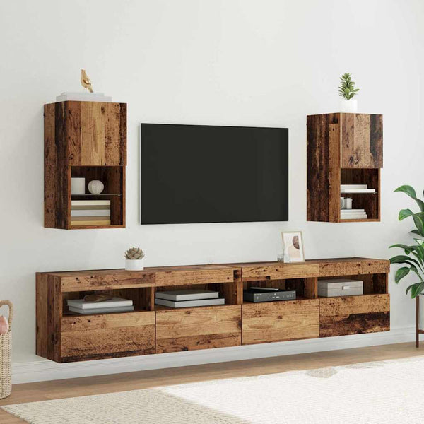 Tv-Kaapit Led-Valoilla 2 Kpl 30,5X30X102 Cm