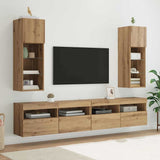 Tv-Kaapit Led-Valoilla 2 Kpl 30,5X30X102 Cm