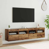 Tv-Seinäkaapit Led-Valoilla 2 Kpl 60X30X40 Cm