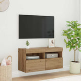 Tv-Seinäkaapit Led-Valoilla 2 Kpl 60X30X40 Cm