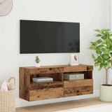 Tv-Seinäkaapit Led-Valoilla 2 Kpl 60X30X40 Cm