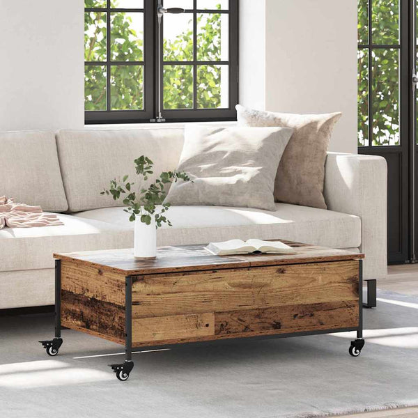 Sohvapöytä Pyörillä Sonoma-Tammi 91X55X34 Cm Tekninen Puu