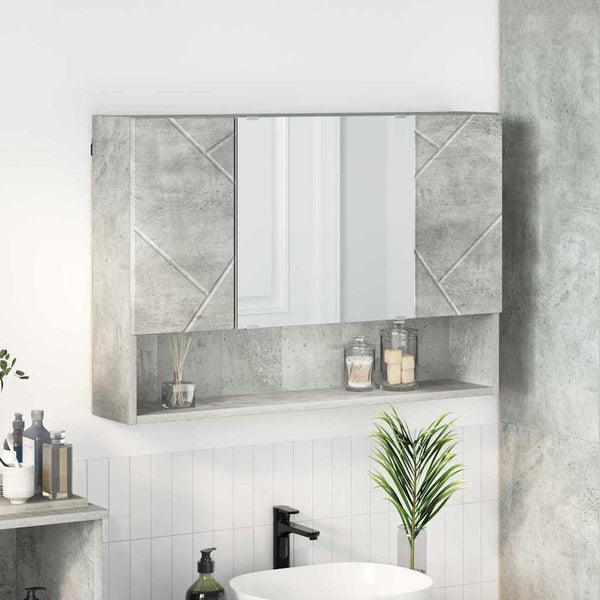 Peilikaappi Ovella Betoni Harmaa 80 X 17 X 55 Cm Tekninen Puu