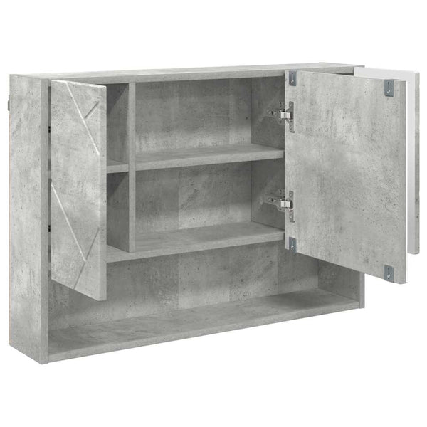 Peilikaappi Ovella Betoni Harmaa 80 X 17 X 55 Cm Tekninen Puu
