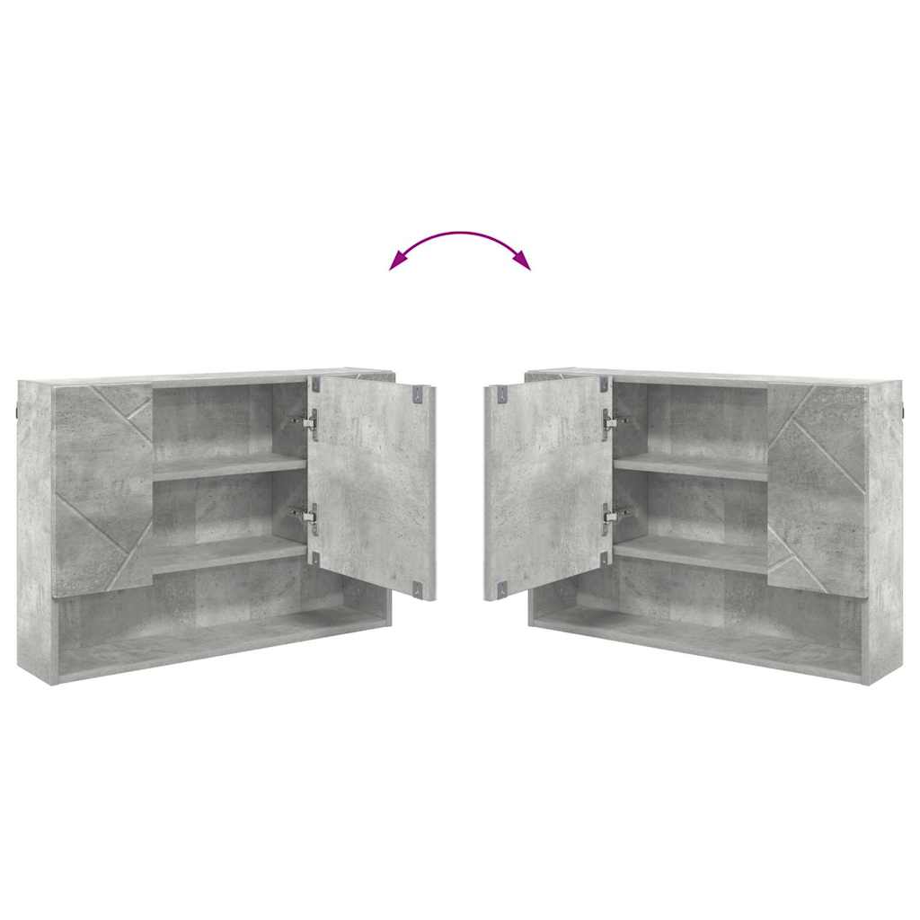 Peilikaappi Ovella Betoni Harmaa 80 X 17 X 55 Cm Tekninen Puu