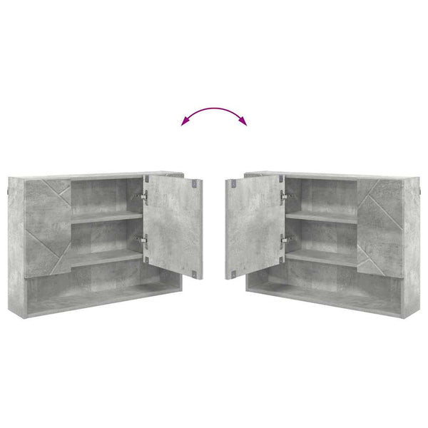 Peilikaappi Ovella Betoni Harmaa 80 X 17 X 55 Cm Tekninen Puu