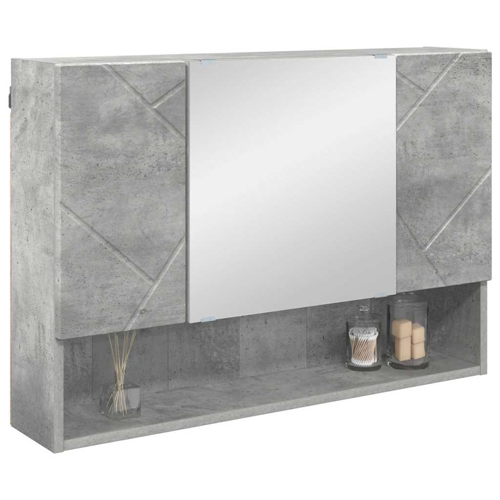 Peilikaappi Ovella Betoni Harmaa 80 X 17 X 55 Cm Tekninen Puu