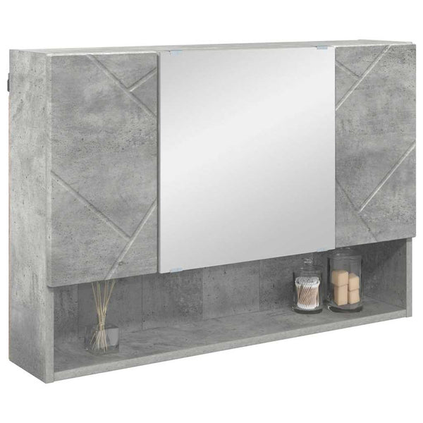Peilikaappi Ovella Betoni Harmaa 80 X 17 X 55 Cm Tekninen Puu