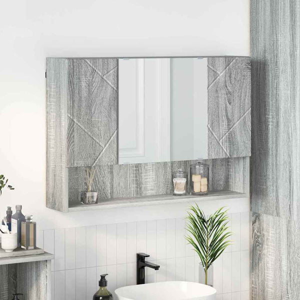 Peilikaappi Ovella Betoni Harmaa 80 X 17 X 55 Cm Tekninen Puu