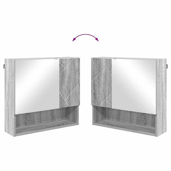 Peilikaappi Ovella Harmaa Sonoma 59 X 17 X 55 Cm Tekninen Puu