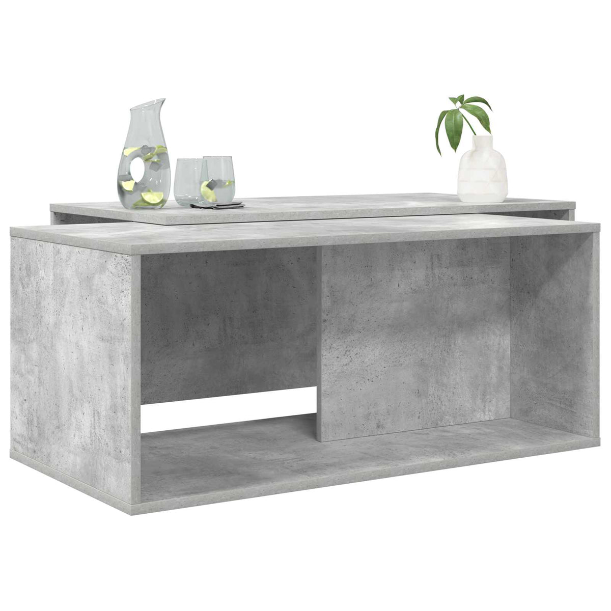 Kahvipöytäsetti 2 Kpl Betoni Harmaa 90 X 48 X 40 Cm