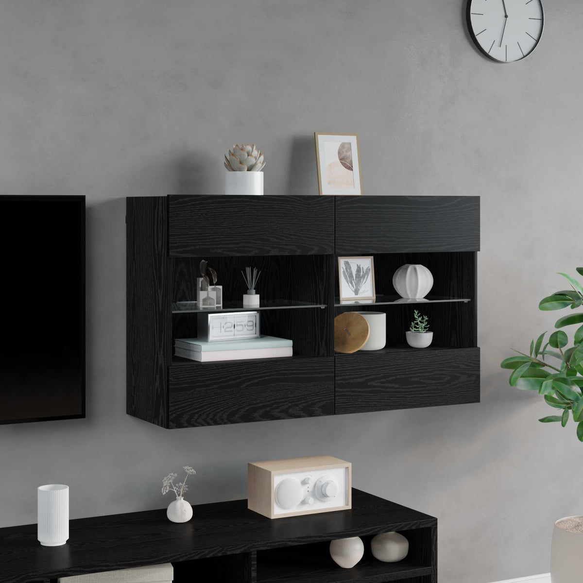 Tv-Seinäkaappi 98,5 X 30 X 60,5 Cm . Tekninen Puu