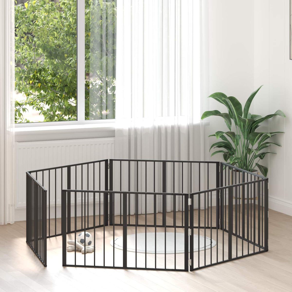 Koiraportti 4 Kpl Musta Galvanoitu Teräs