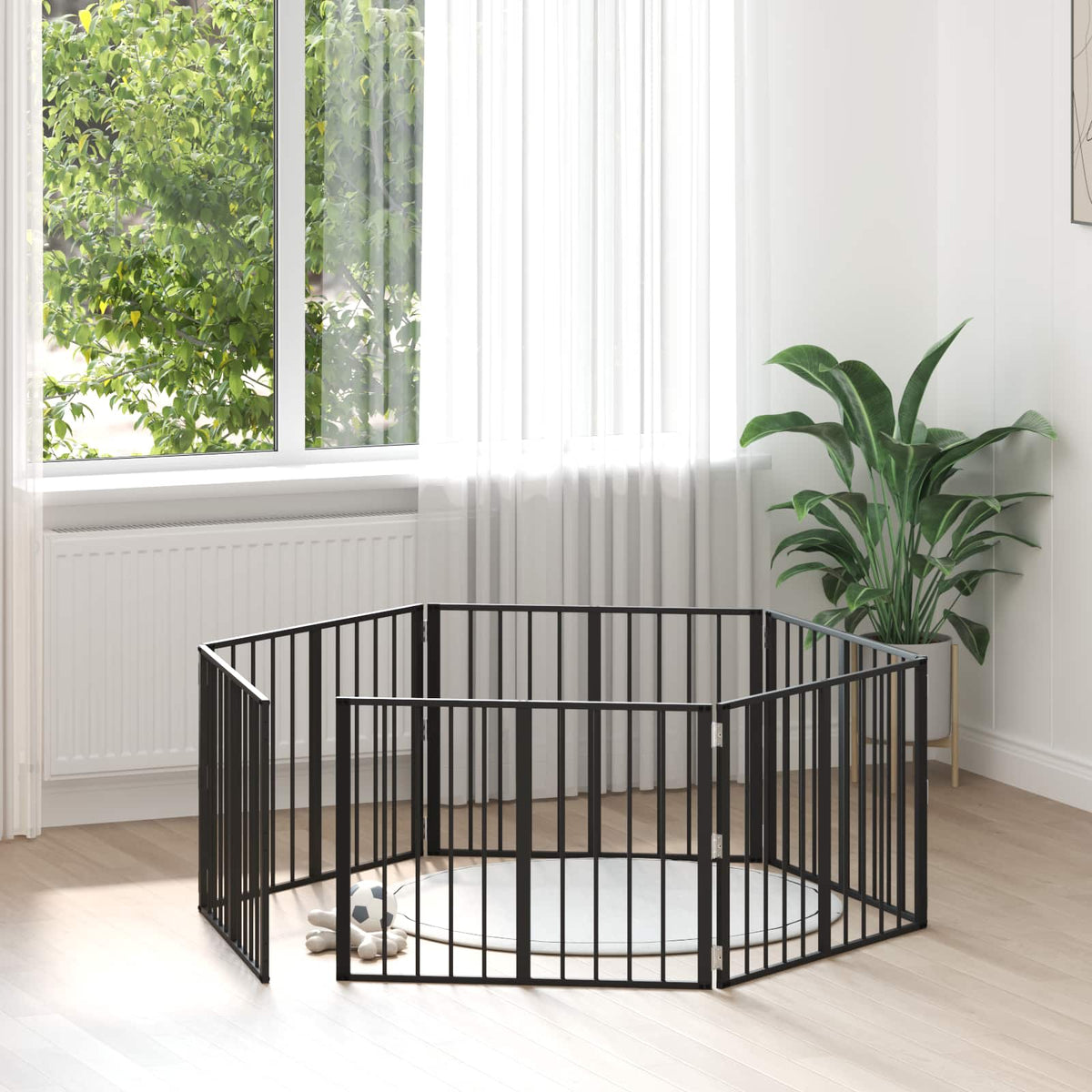 Koiraportti 4 Kpl Musta Galvanoitu Teräs