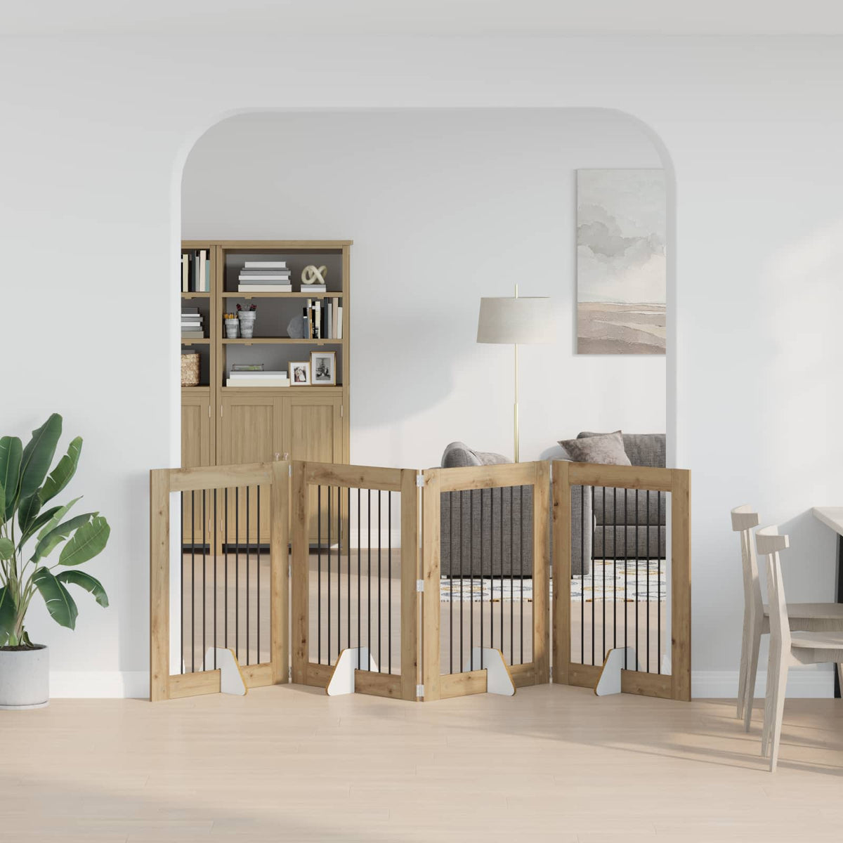 Käytännöllinen Koiraportti Jalustoilla 8 Kpl Artisaanitammi