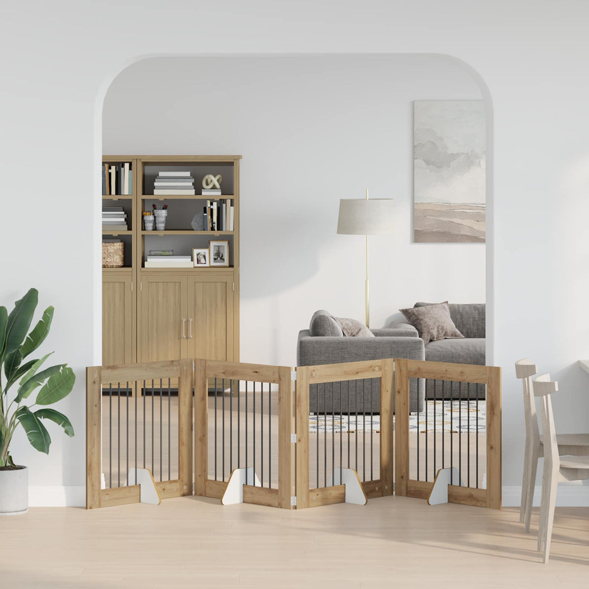 Käytännöllinen Koiraportti Jalustoilla 8 Kpl Artisaanitammi