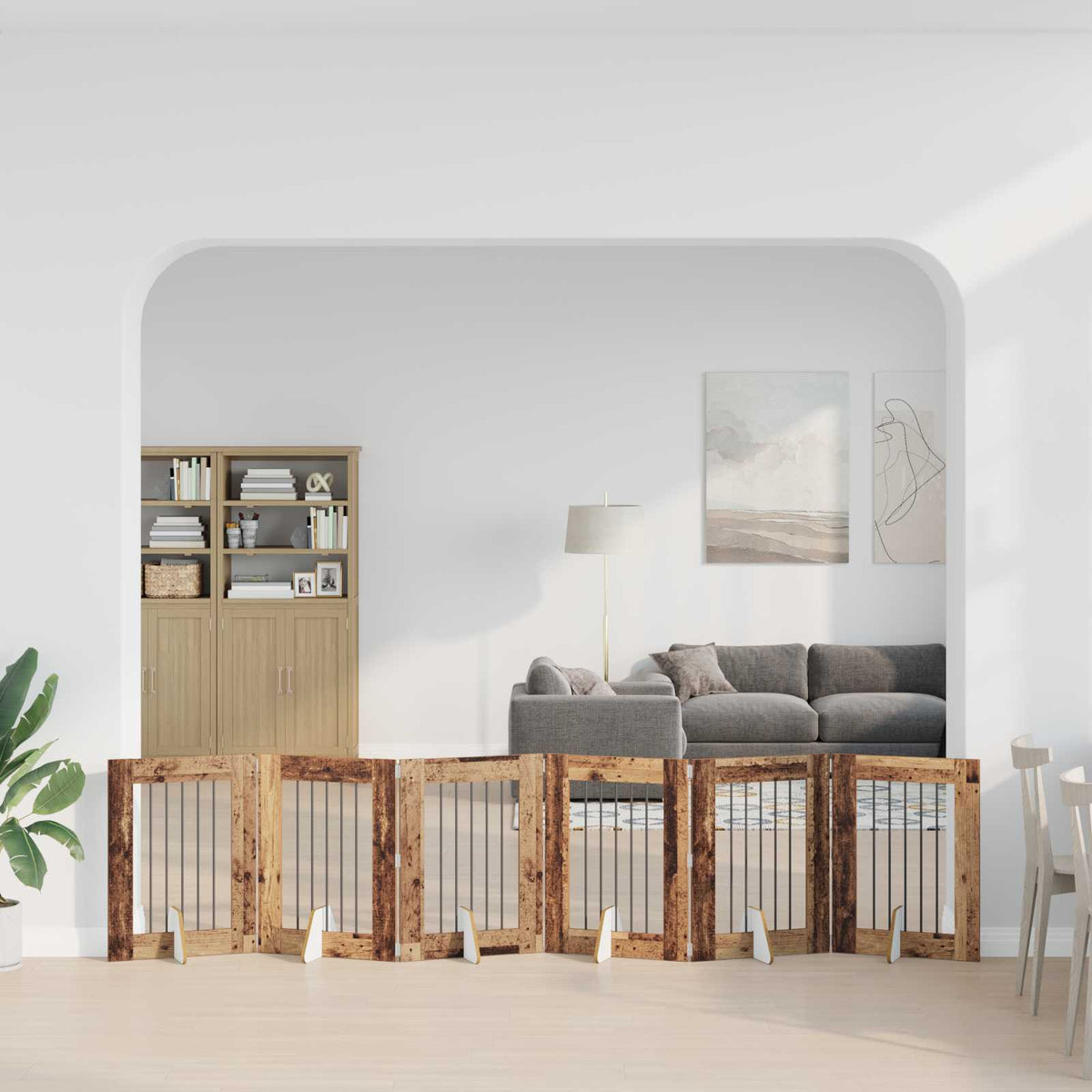 Käytännöllinen Koiraportti Jalustoilla 8 Kpl Artisaanitammi
