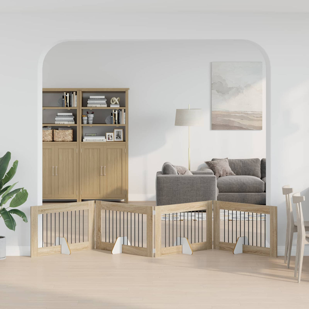 Käytännöllinen Koiraportti Jalustoilla 8 Kpl Artisaanitammi
