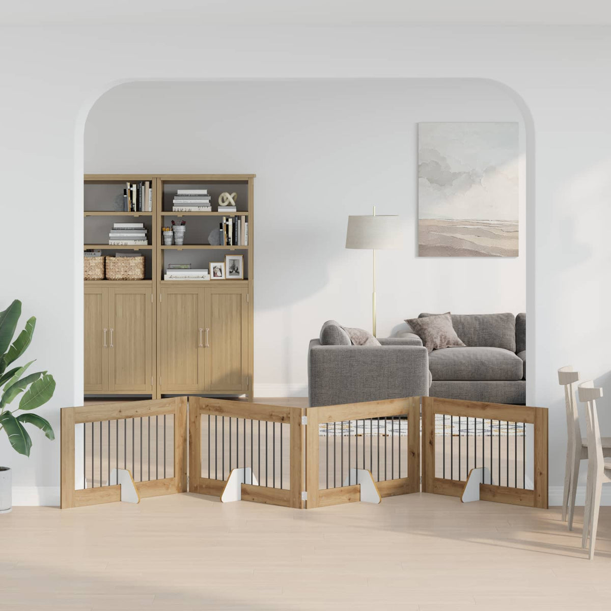 Käytännöllinen Koiraportti Jalustoilla 8 Kpl Artisaanitammi