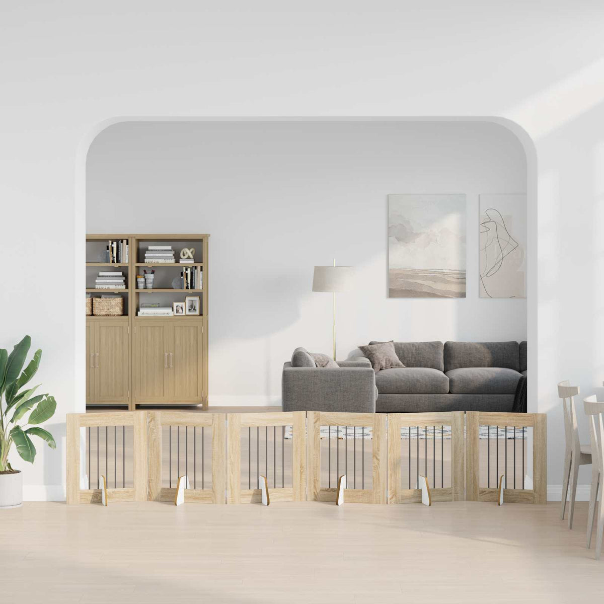 Käytännöllinen Koiraportti Jalustoilla 8 Kpl Artisaanitammi