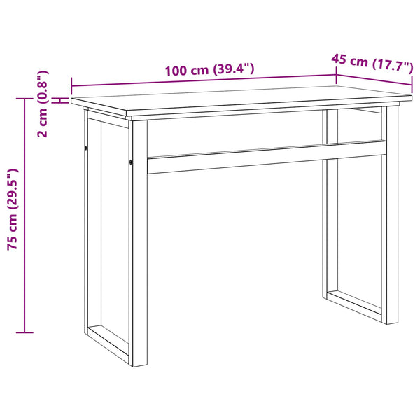 Pöytä Luonnollinen Tiikkipuu 100 X 45 X 75Cm