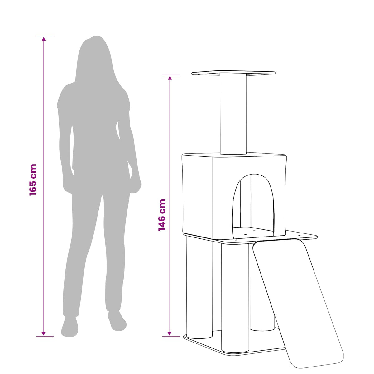 Kissanpuu Sisaliraapimispuilla 146 Cm