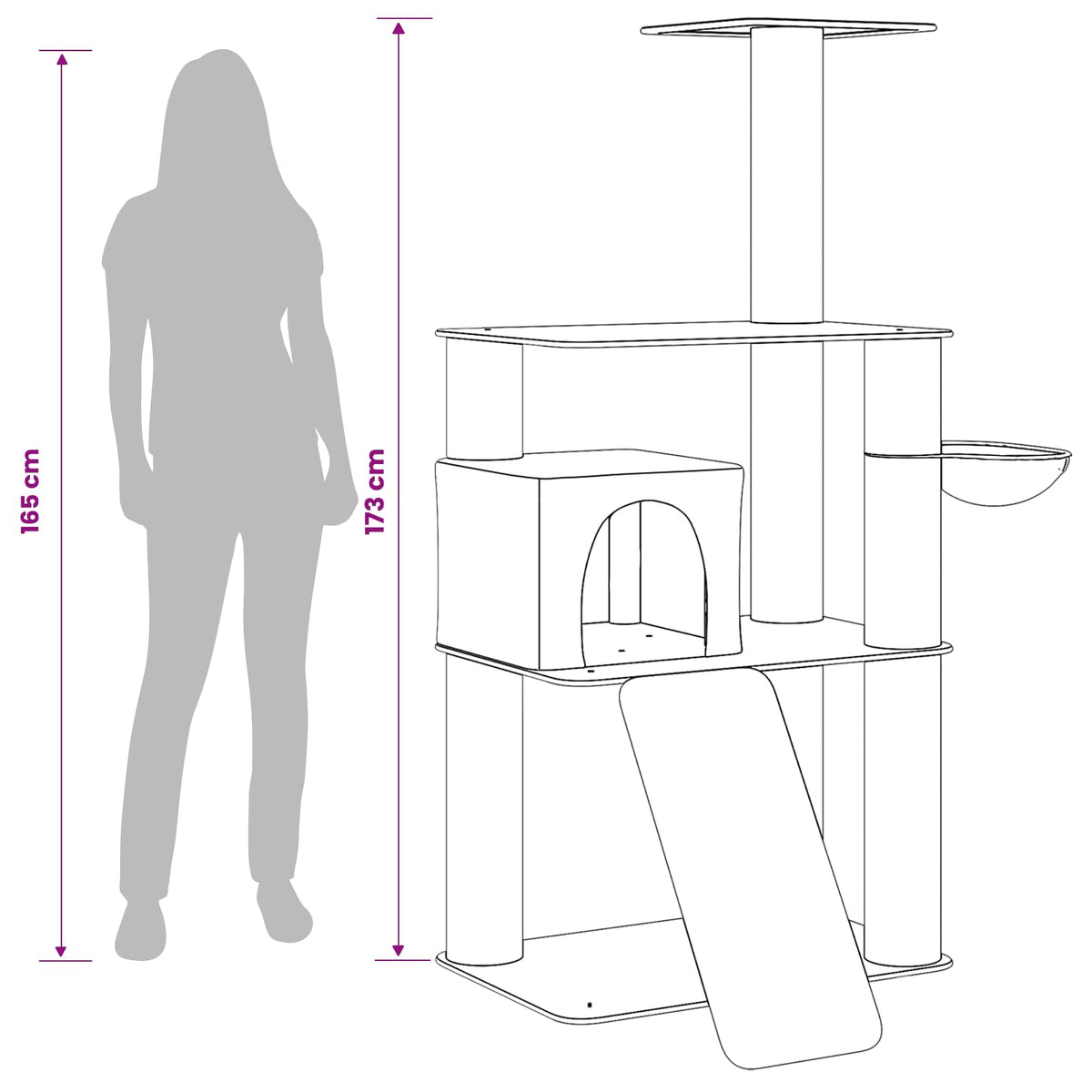 Kissanpuu Sisaliraapimispuilla 173 Cm
